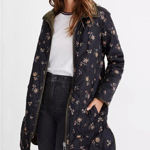 Madewell reversible quilted liner jacket Forest Floral NWT